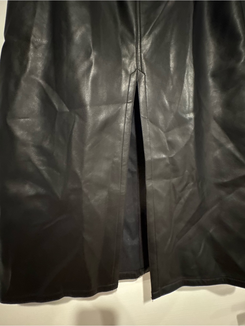 Pilcro Black Faux Leather Maxi Skirt with Belted Waist - Picture 11 of 12